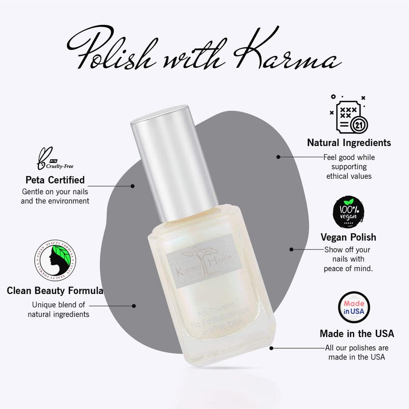 karma organic Nail Polish - Quick Dry Nail Lacquer, Non-Toxic, Vegan, and Cruelty-Free Nail Paint Art for Adults & Kids - (Iridescence, 0.43 fl oz.) - Image 2